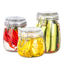 Glass Spice Jars Set 1500Ml Leak Proof Rubber Gasket Airtight Canisters Food Storage Containerclear Glass Candle Jar